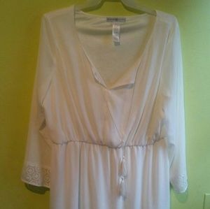 Brand New Beautiful Long Creme Blouse